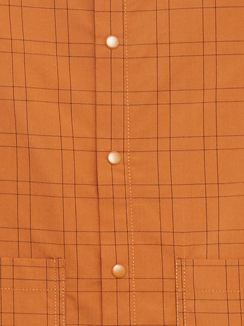 Poplin schort met lange mouwen - Kiabi