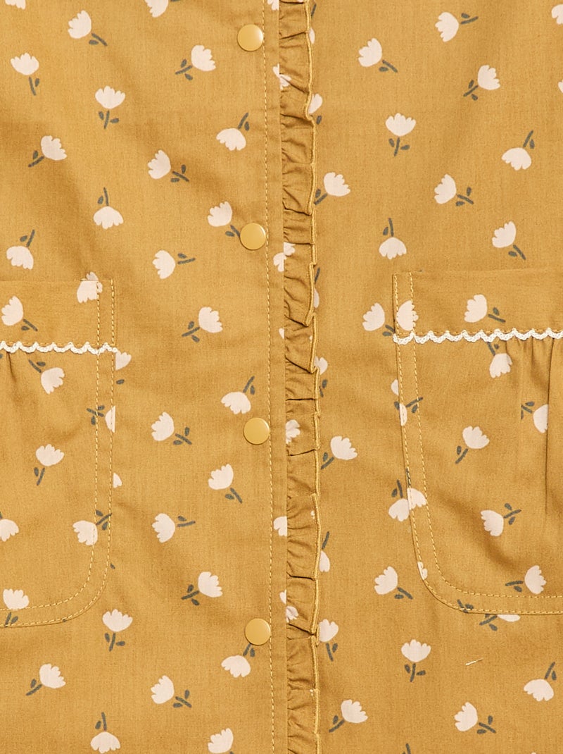 Poplin schort met lange mouwen Geel - Kiabi