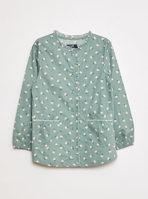 Poplin schort met lange mouwen - Kiabi