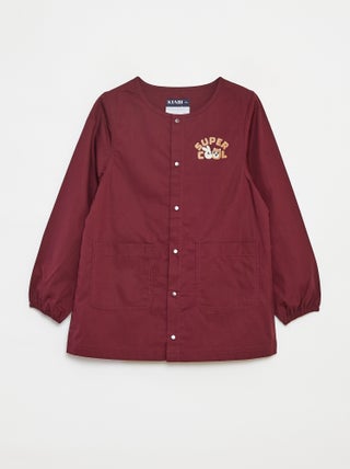Poplin schort met lange mouwen