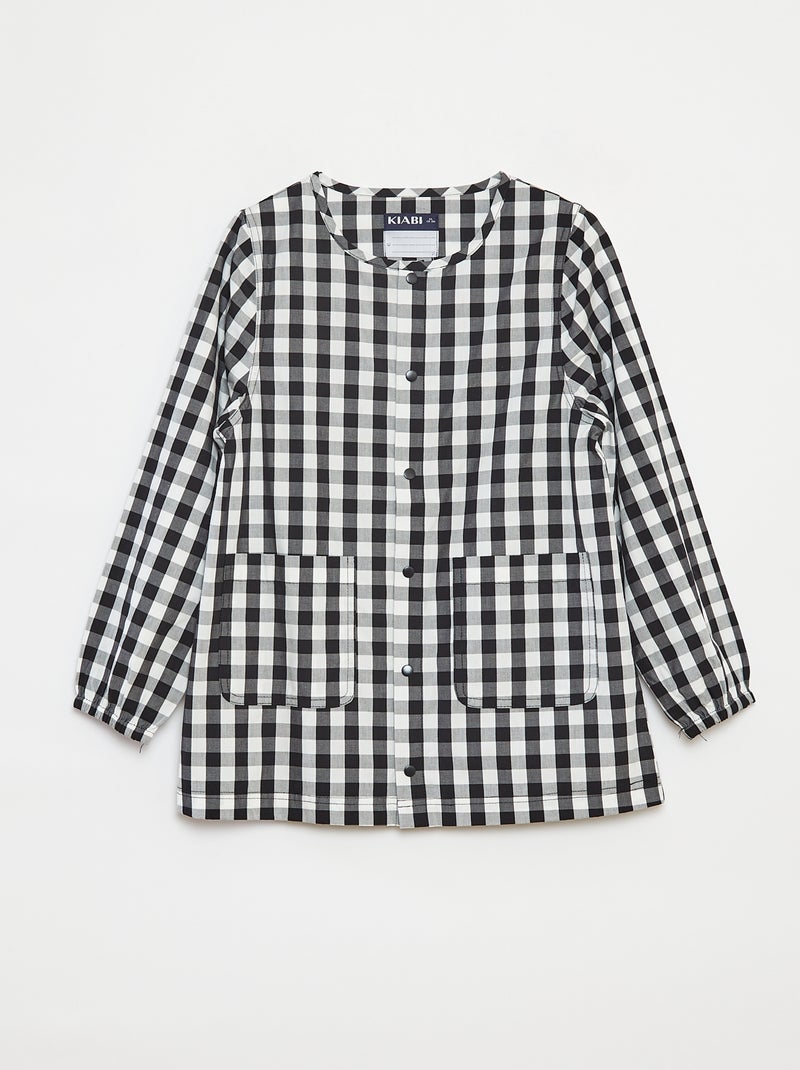 Poplin schort met lange mouwen Zwart - Kiabi