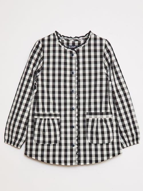 Poplin schort met lange mouwen - Kiabi