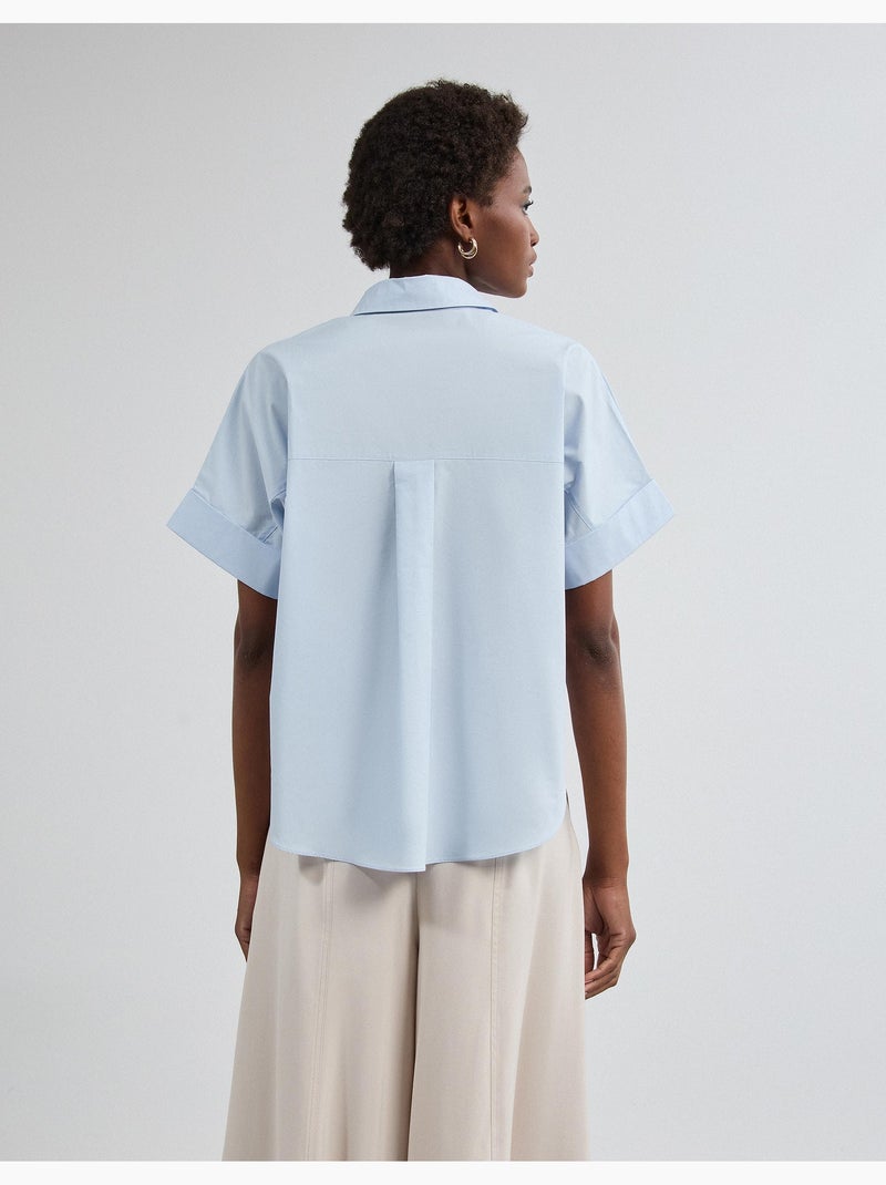 Poplin-shirt, MO Fashion Blauw - Kiabi