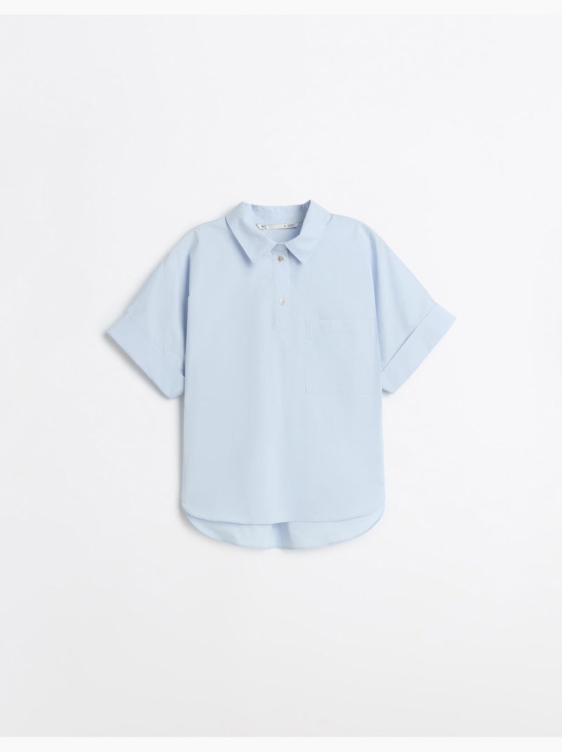 Poplin-shirt, MO Fashion Blauw - Kiabi
