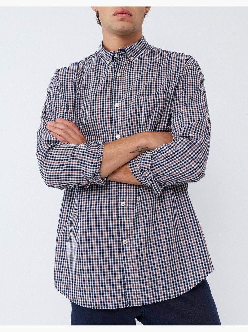 Poplin-shirt, mo fashion Bruin - Kiabi