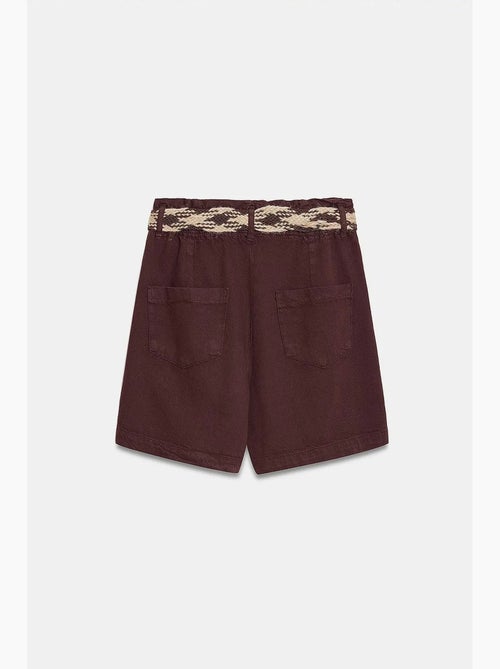 Poplin short met hoge taille en ceintuur dilvin - Kiabi Poplin short met hoge taille en ceintuur dilvin - Kiabi