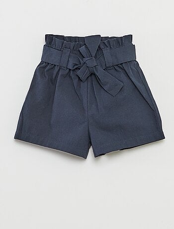 Poplin short met riem