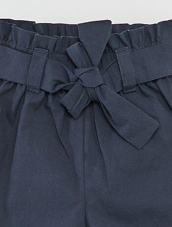 Poplin short met riem