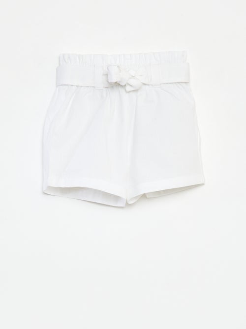 Poplin short met riem - Kiabi