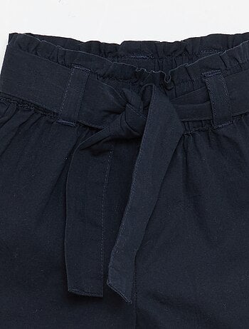 Poplin short met strikceintuur