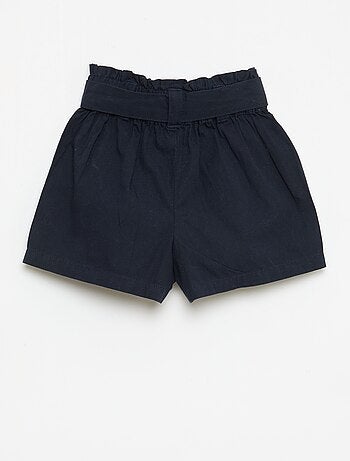 Poplin short met strikceintuur