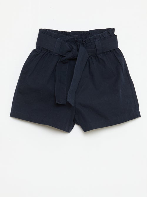 Poplin short met strikceintuur - Kiabi