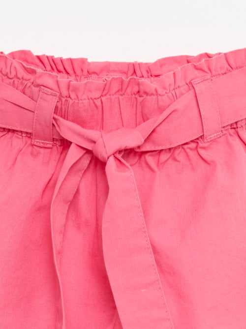 Poplin short met strikceintuur - Kiabi