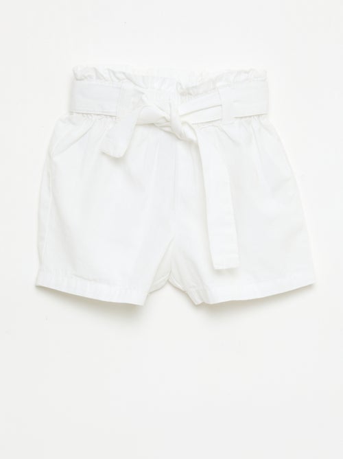 Poplin short met strikceintuur - Kiabi