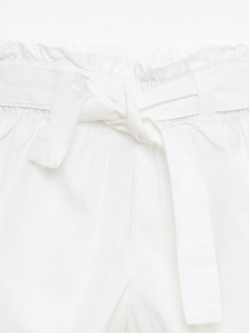 Poplin short met strikceintuur - Kiabi