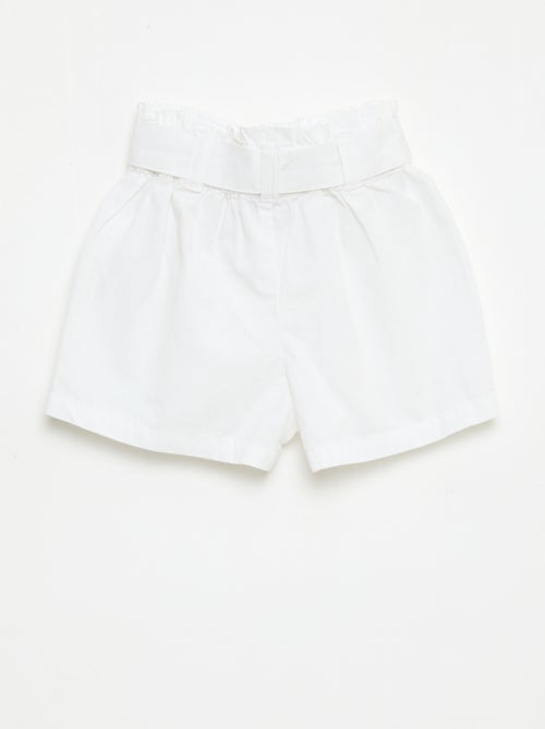 Poplin short met strikceintuur - Kiabi