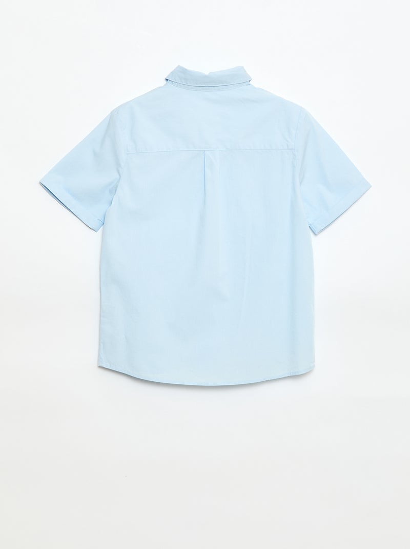 Popline overhemd met vlinderdas Blauw - Kiabi