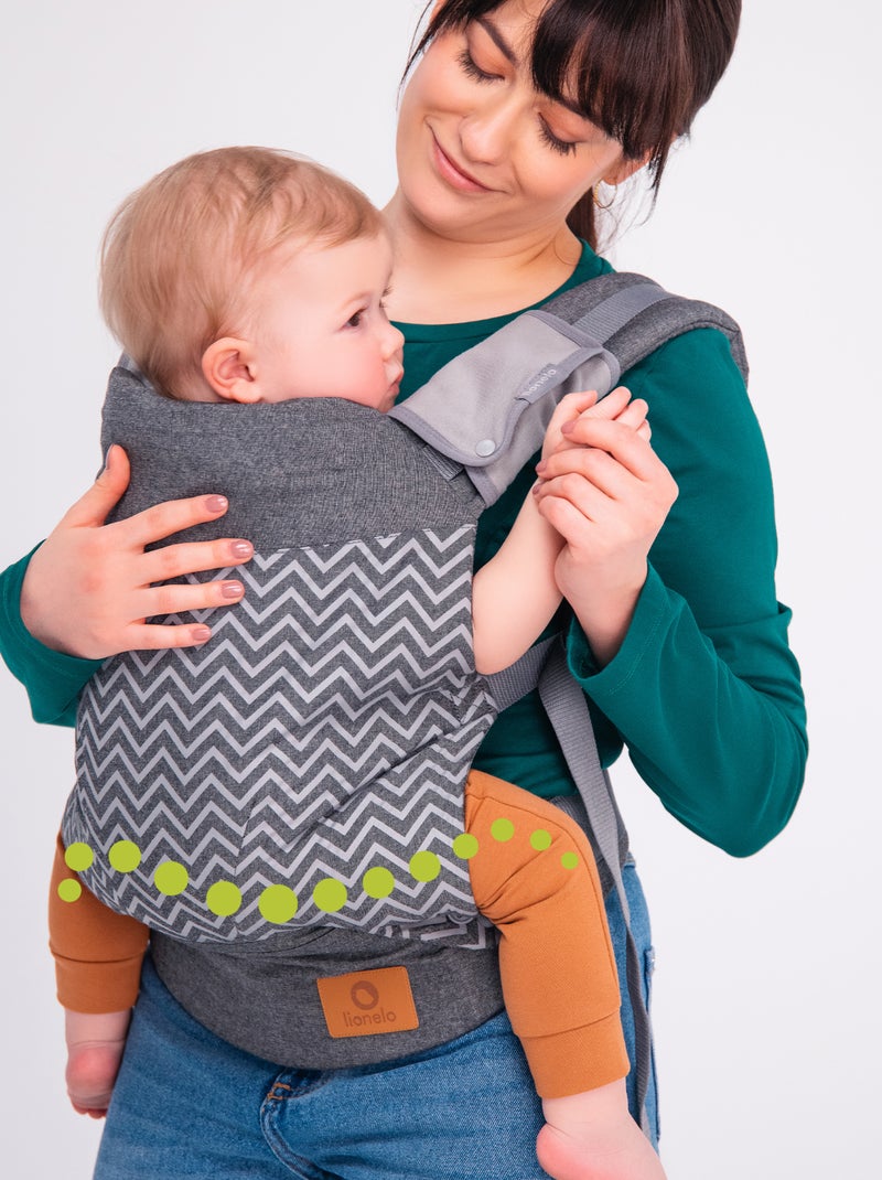 Porte bébé LIONELO Margareet - 100% coton - 3 positions de portage Gris - Kiabi