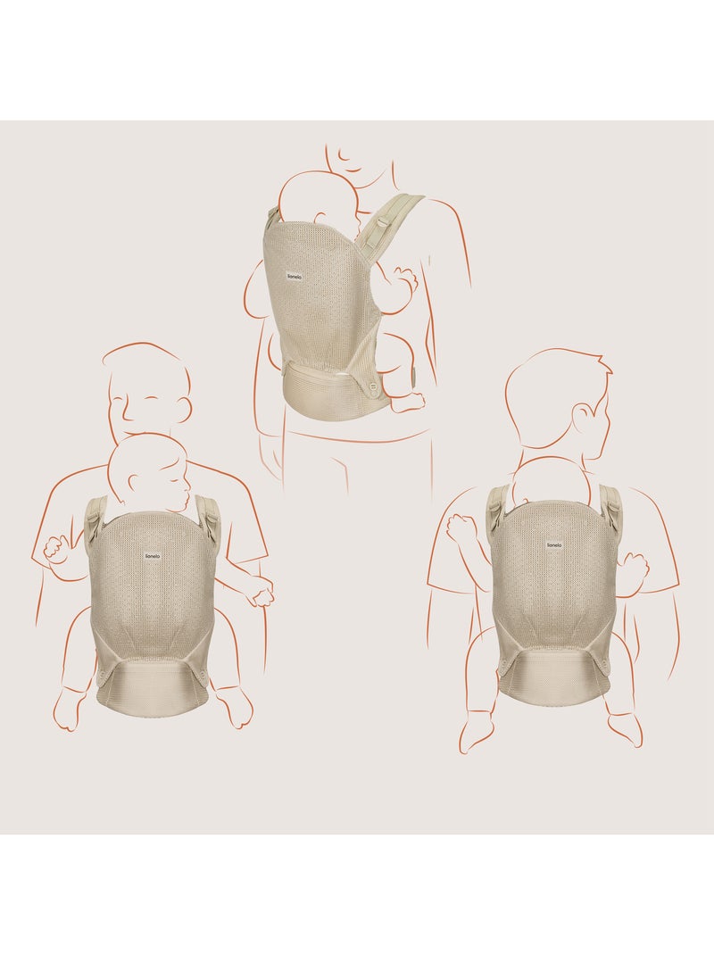 Porte bébé LIONELO Margareet Air - Circulation d’air - 3 positions de portage - Capuche supplémentai Beige - Kiabi