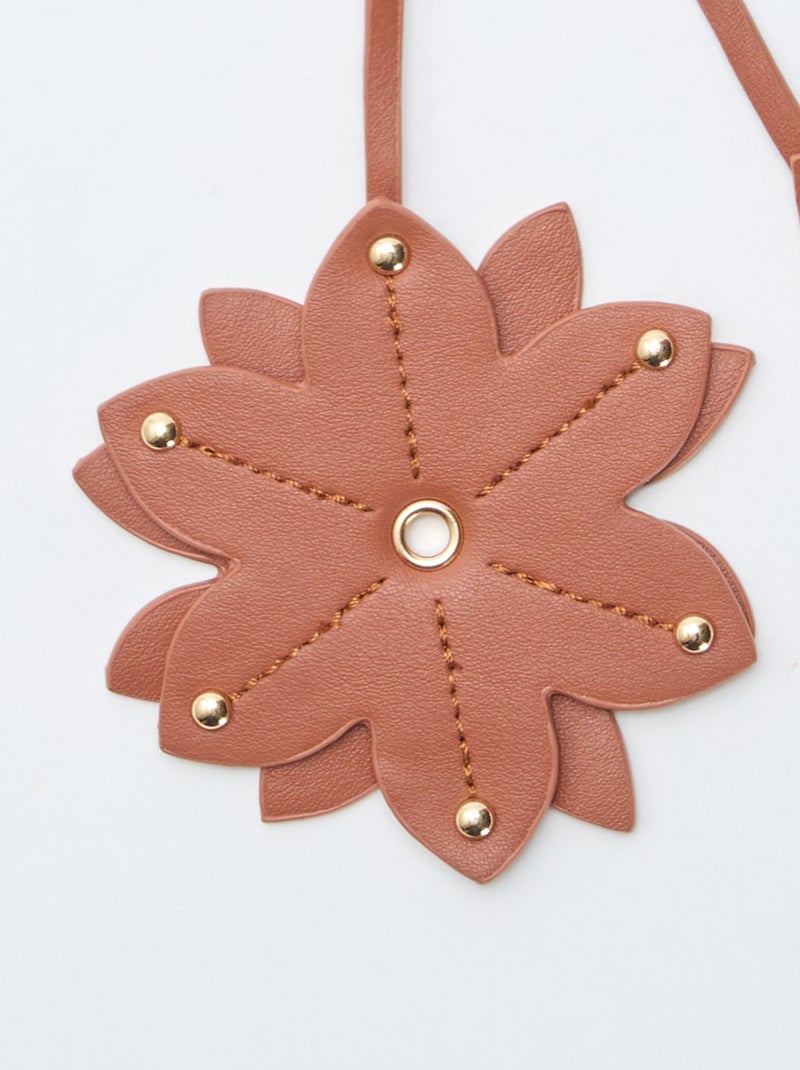 Porte-clé fleur en simili Camel - Kiabi