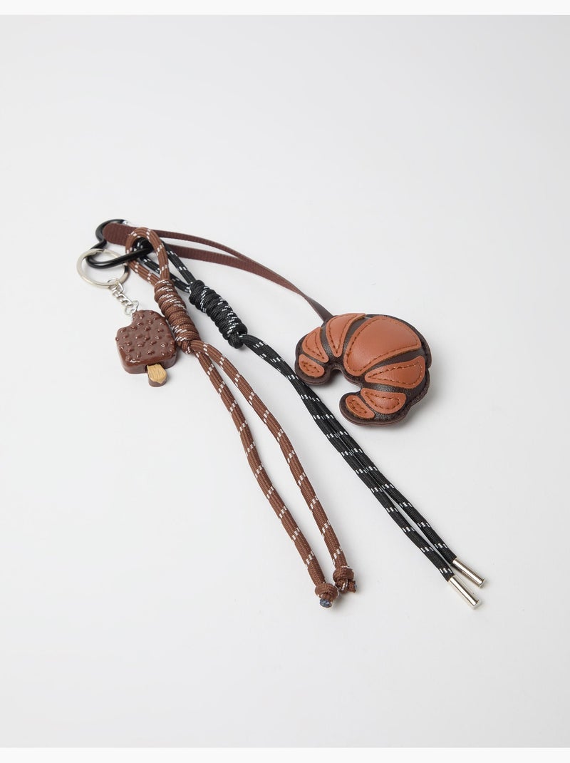 Porte-clés avec charm croissant, mo fashion Marron - Kiabi