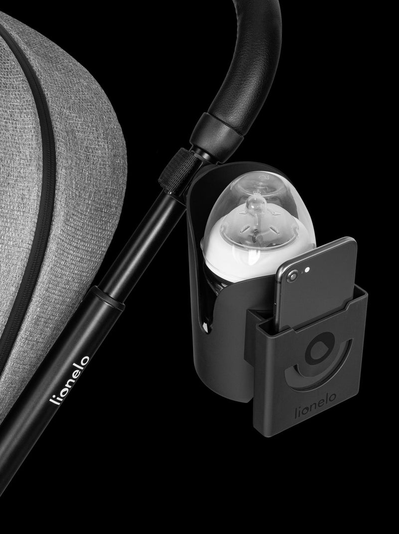 Porte-gobelet et porte-téléphone pour poussette - LIONELO Ove - 360° - Montage facile sans outils Noir - Kiabi
