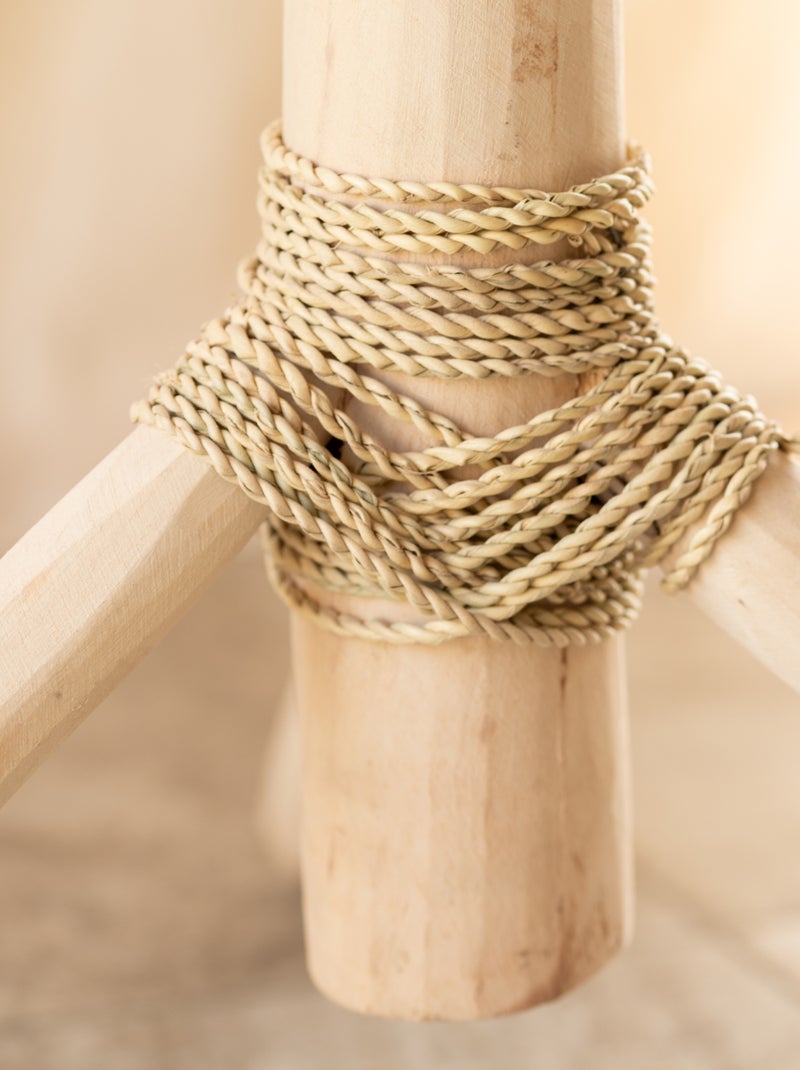 Porte manteaux bois naturel sur trépied Beige - Kiabi