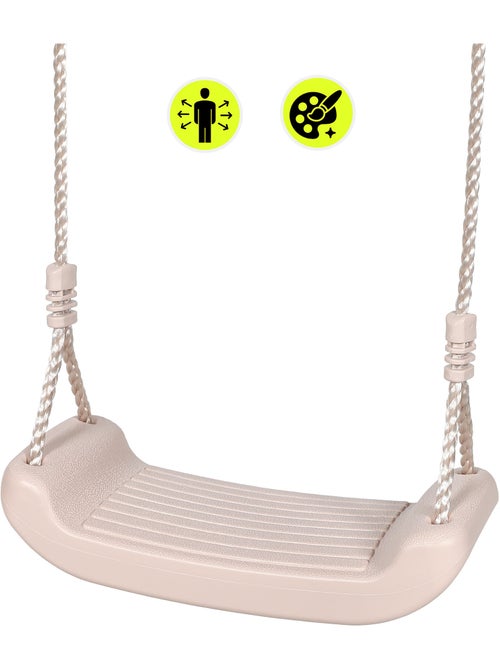 Portique balançoire double jardin hypermotion - acier 3-12 ans - 2 sièges 100kg - Kiabi
