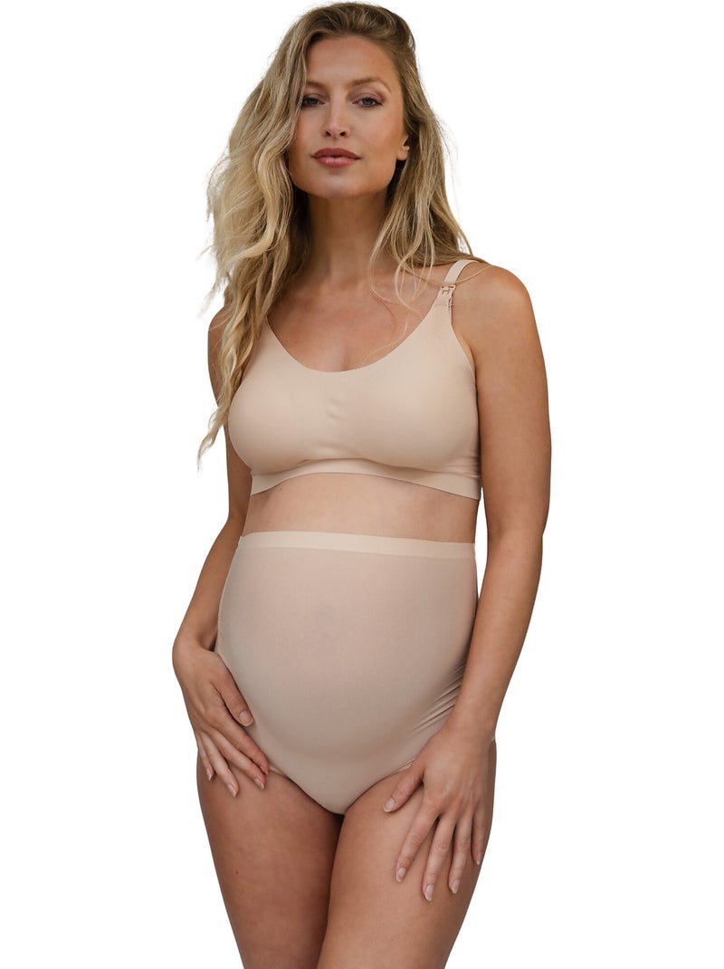 Positiebroek met hoge taille Beige - Kiabi