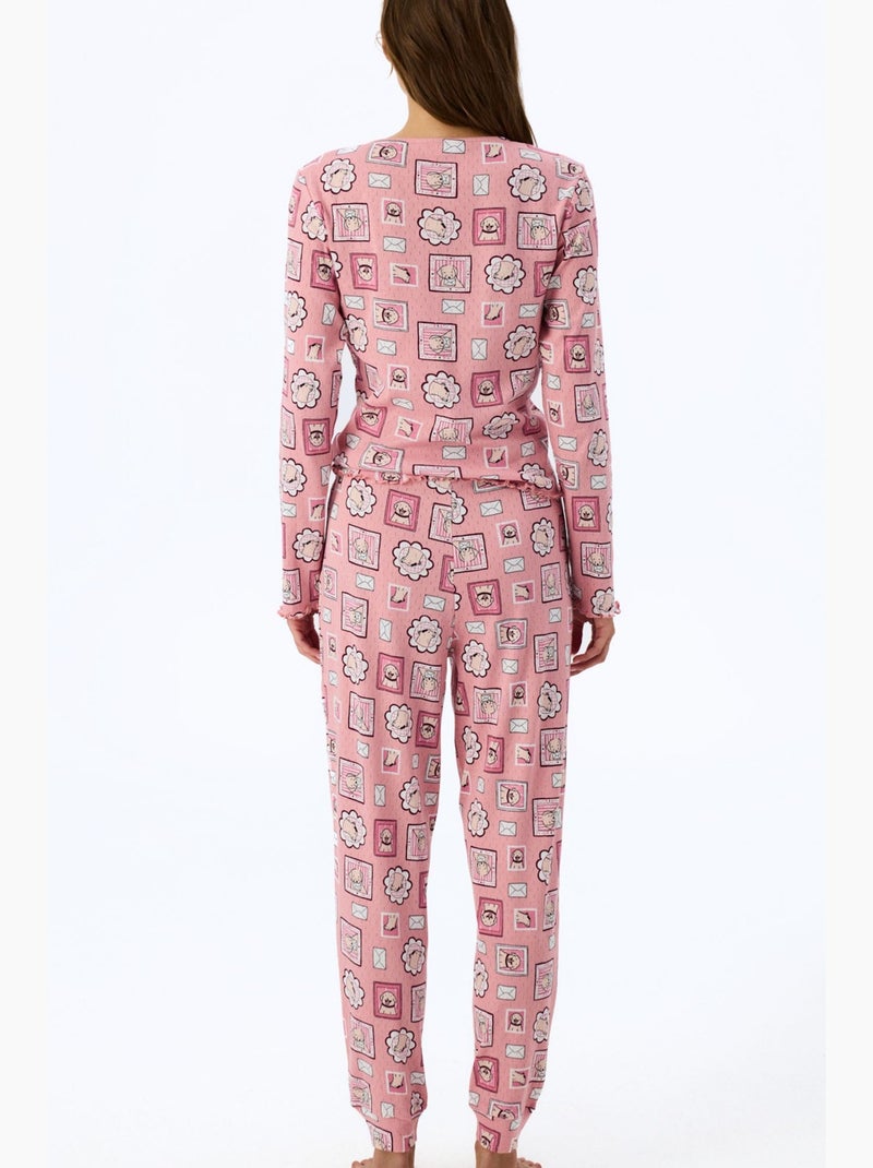 Postcard pointel pyjamabroek penti Roze - Kiabi
