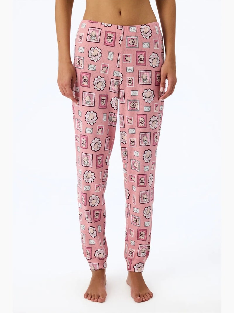 Postcard pointel pyjamabroek penti Roze - Kiabi