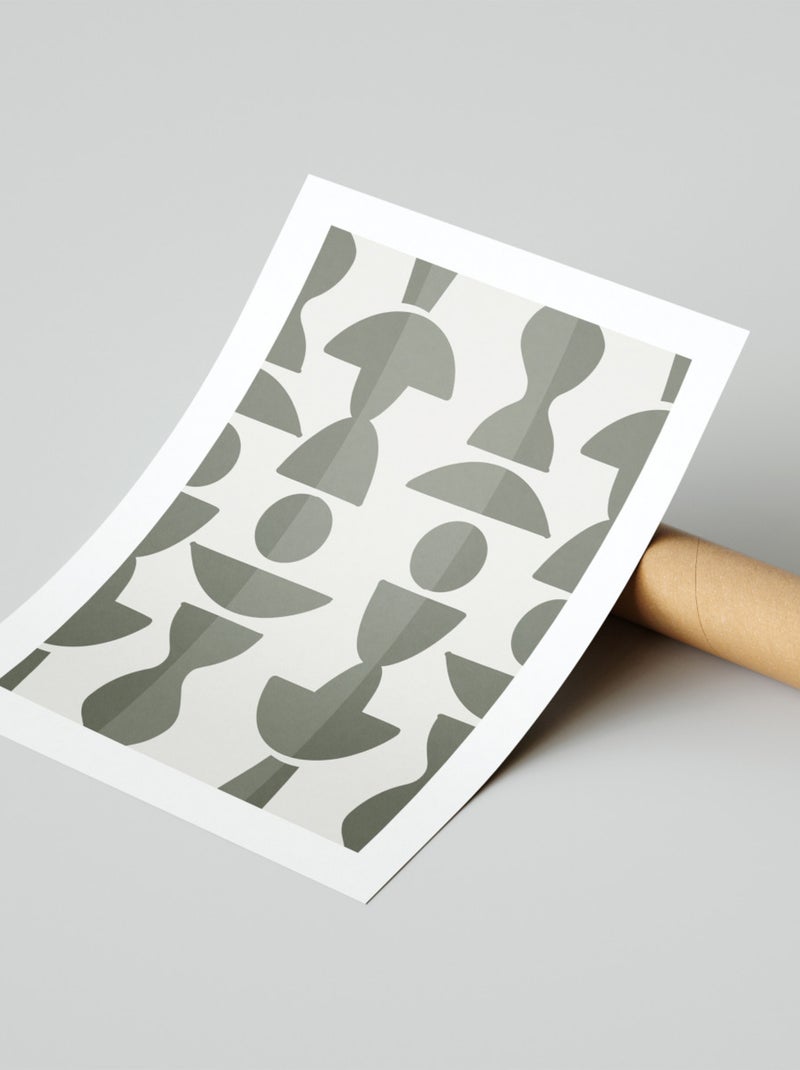 Poster 'LUNE LIGHT' abstract 50 x 70 cm glanzend, zonder lijst Future Home Groen - Kiabi