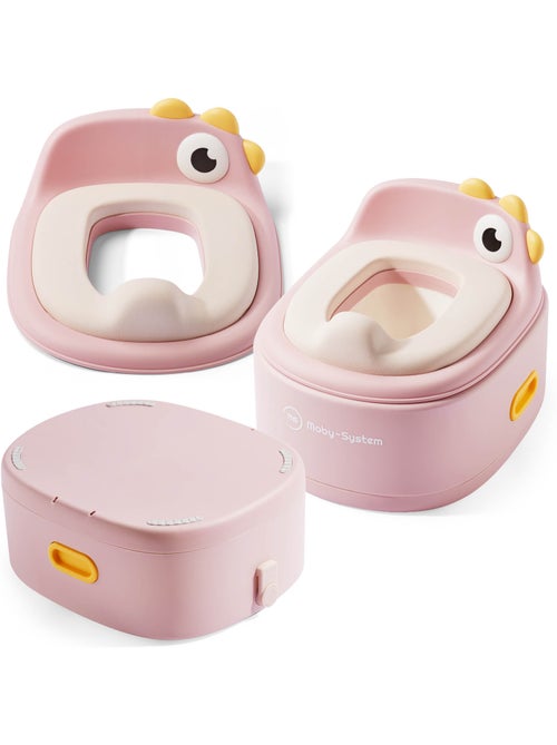 Pot évolutif 3 en 1 réducteur wc marchepied poussin rose moby-system - Kiabi Pot évolutif 3 en 1 réducteur wc marchepied poussin rose moby-system - Kiabi