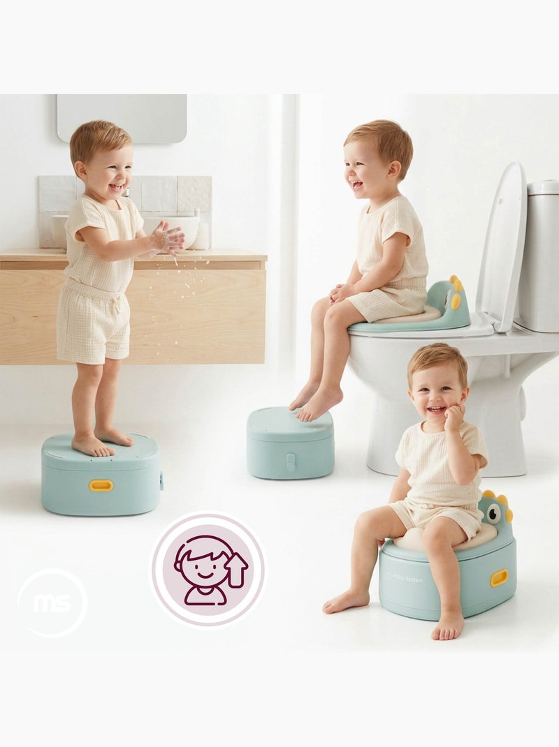Pot évolutif 3 en 1 réducteur wc marchepied poussin sauge moby-system Vert - Kiabi