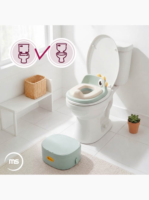 Pot évolutif 3 en 1 réducteur wc marchepied poussin sauge moby-system - Kiabi Pot évolutif 3 en 1 réducteur wc marchepied poussin sauge moby-system - Kiabi