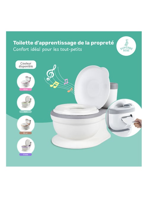 Pot réaliste pour apprentissage de la propreté - avec son | SUPERBE BEBE - Kiabi Pot réaliste pour apprentissage de la propreté - avec son | SUPERBE BEBE - Kiabi