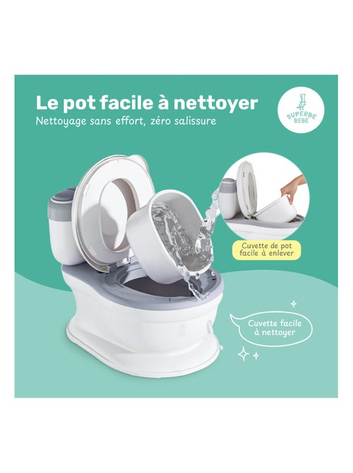 Pot réaliste pour apprentissage de la propreté - avec son | SUPERBE BEBE - Kiabi Pot réaliste pour apprentissage de la propreté - avec son | SUPERBE BEBE - Kiabi