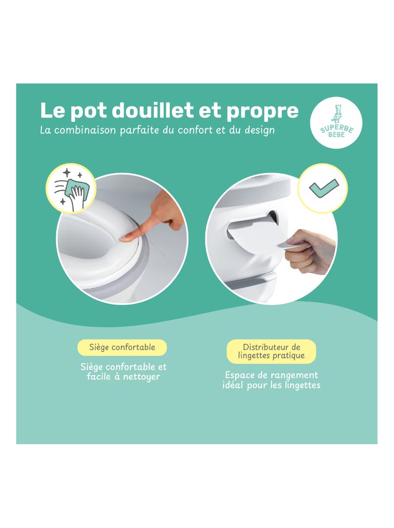 Pot réaliste pour apprentissage de la propreté - avec son | SUPERBE BEBE Gris - Kiabi
