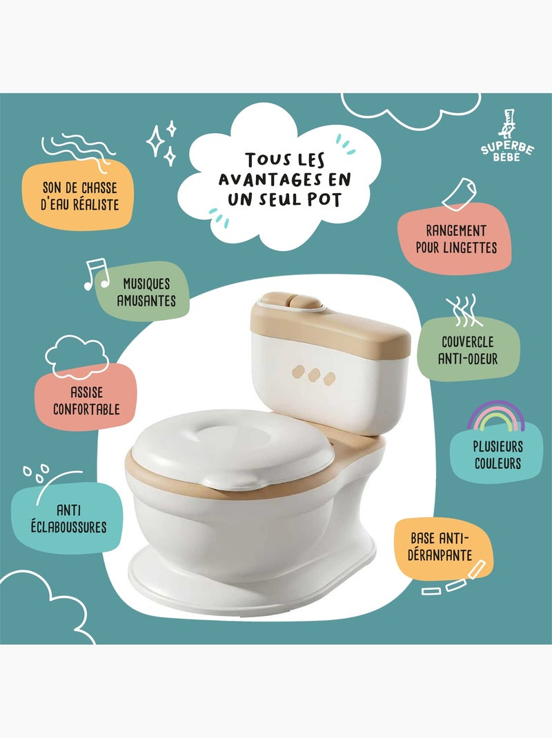 Pot réaliste pour apprentissage de la propreté - avec son | SUPERBE BEBE Marron - Kiabi