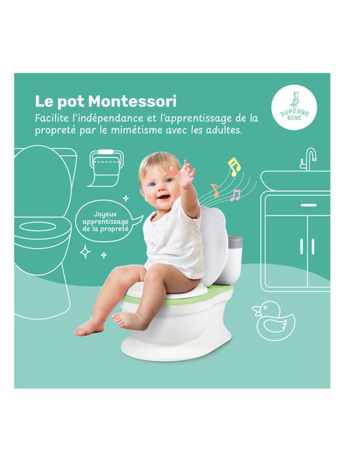 Pot réaliste pour apprentissage de la propreté - avec son | SUPERBE BEBE - Kiabi Pot réaliste pour apprentissage de la propreté - avec son | SUPERBE BEBE - Kiabi
