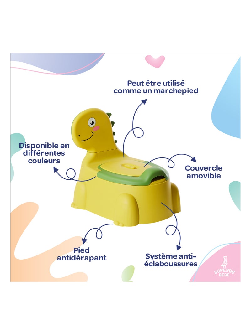 Pot toilette bébé - DINO | SUPERBE BEBE Jaune - Kiabi