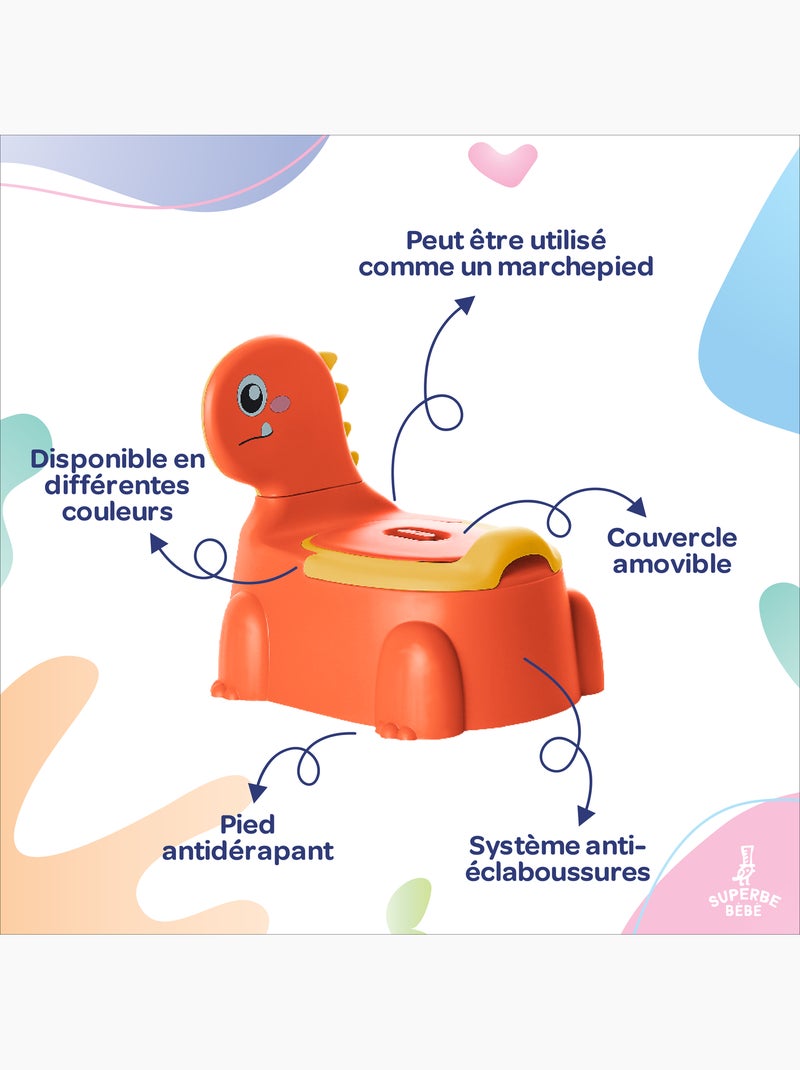 Pot toilette bébé - DINO | SUPERBE BEBE Orange clair - Kiabi