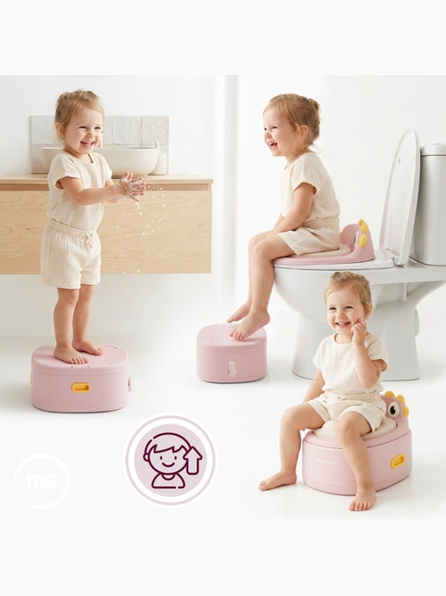 Potty chick roze 3-in-1 plassetje met wc-verkleiner en opstapje moby-system - Kiabi Potty chick roze 3-in-1 plassetje met wc-verkleiner en opstapje moby-system - Kiabi
