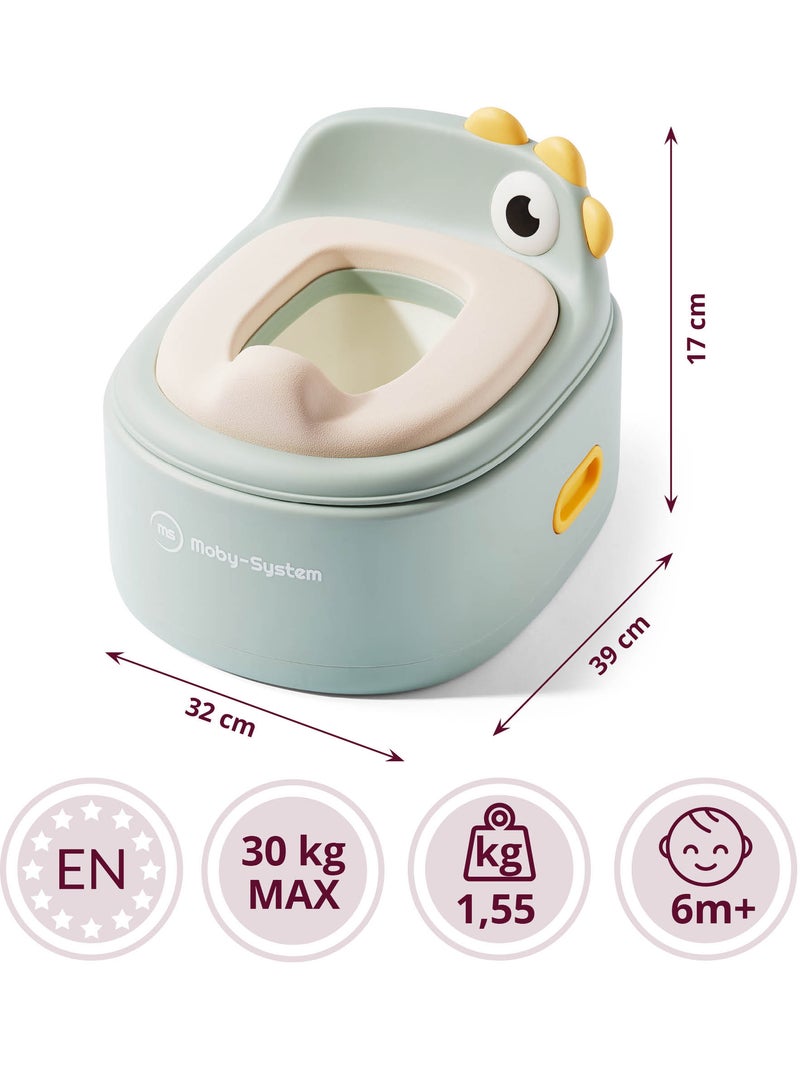 Potty chick salie 3-in-1 plassetje met wc-verkleiner en opstapje moby-system Groen - Kiabi