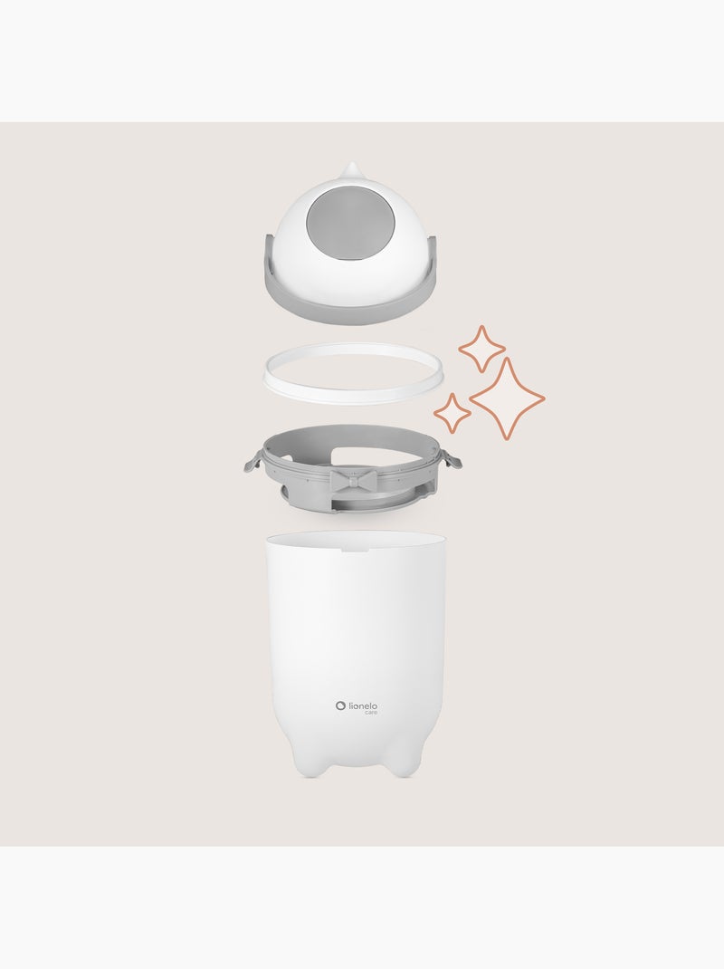 Poubelle à couches LIONELO Purebin - Hermétique - 10 L - Pour sacs universels Blanc - Kiabi