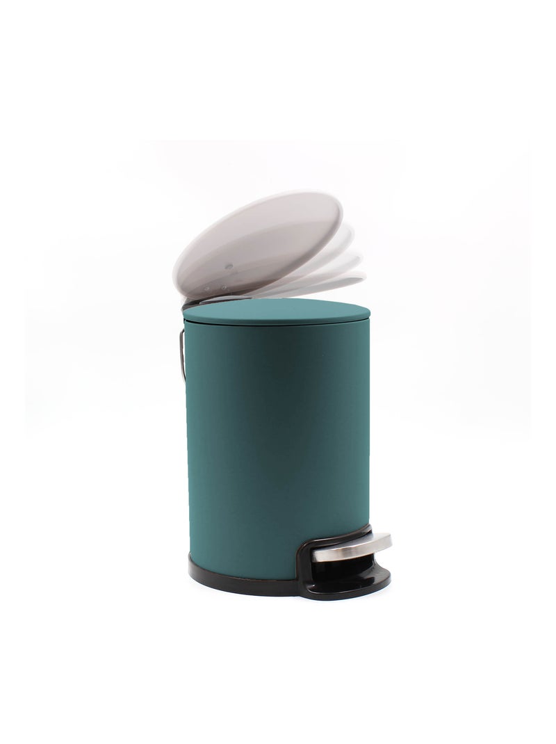 Poubelle de salle de bain métal mat Bleu paon - Kiabi