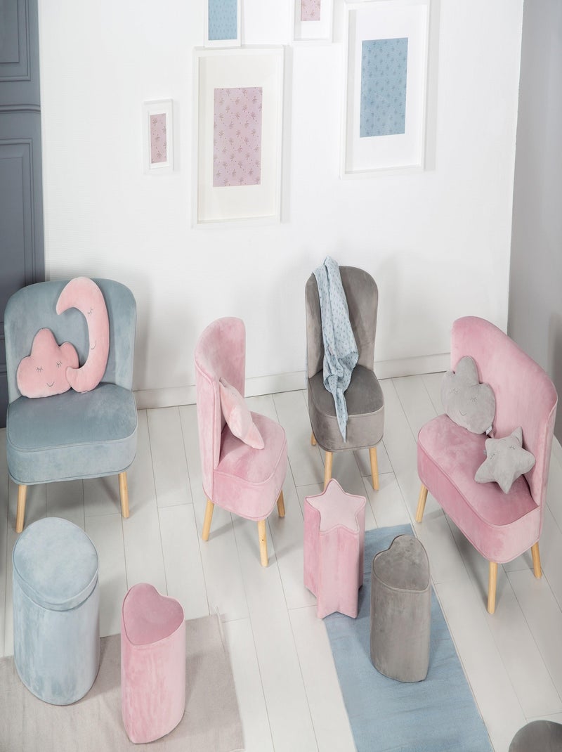 Pouf coeur en velours doux pour enfant - ROBA 'lil sofa' Gris - Kiabi