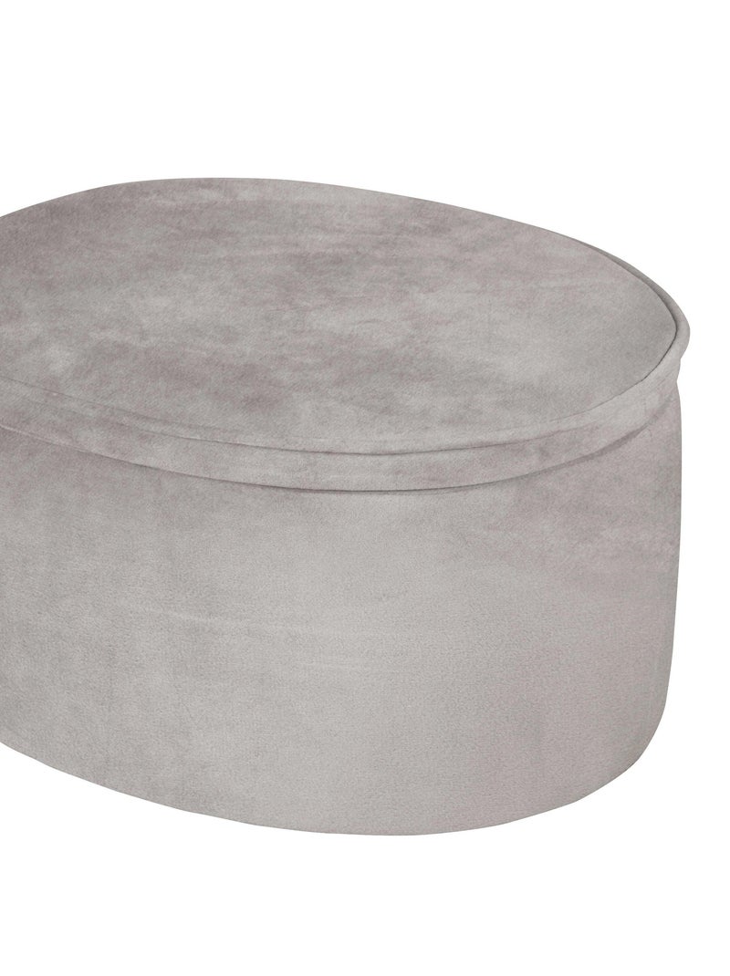 Pouf coffre ovale en velours - ROBA 'lil sofa' Gris - Kiabi