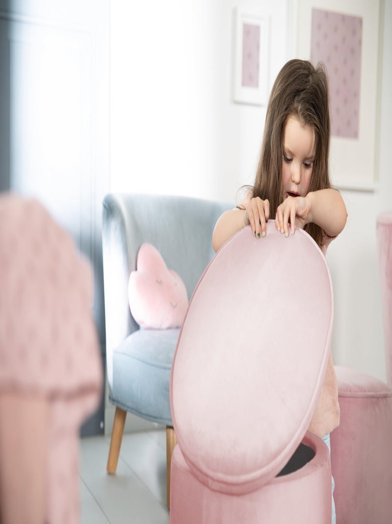 Pouf coffre ovale en velours - ROBA 'lil sofa' Rose - Kiabi