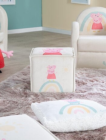 Pouf cube en velours doux pour enfant 'Roba Peppa Pig'